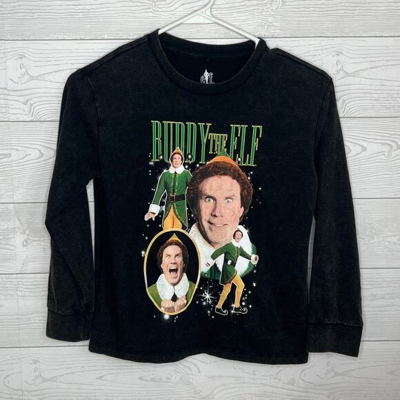 "Buddy the Elf" long sleeve black T-shirt gender neutral Size Medium (8) - Picture 1 of 4